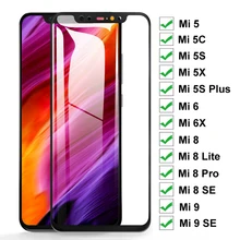 Защитное стекло с полным покрытием для Xiaomi mi 8 9 SE 8 Lite Pro mi 5 5C 5X 5s Plus 6 6X Закаленное стекло Защитная пленка для экрана