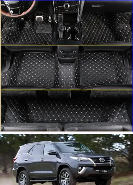 

3D Luxury Slush Floor Mats Foot Pad Mat For Toyota Fortuner 2016 2017 2018 2019 5/7Seats (6colors) BY EMS