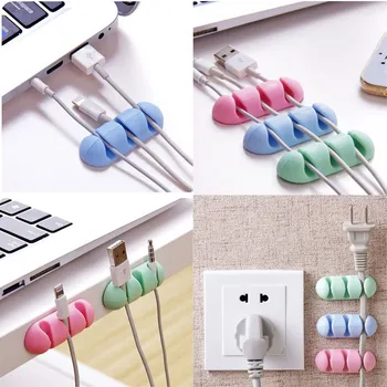 

2PCS Silica gel shelf rack Color Cable Winder Organizer Storage Holder Headset Wire Wrap Cable Cord Winder Cable Collector Tool