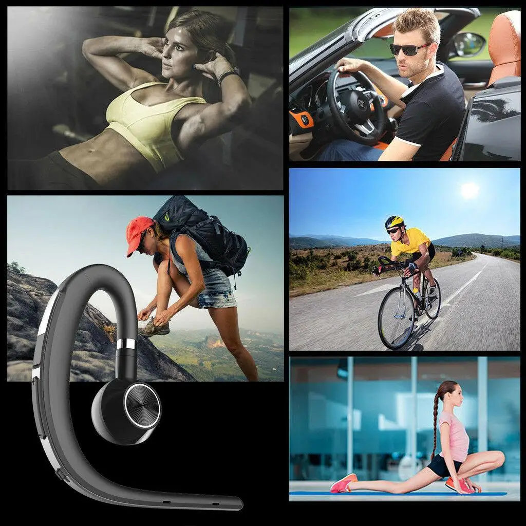 Bluetooth Earpiece Wireless Earphone Headset with Mic for iPhone 11 XR XS LG Samsung S20 S10 S9 S8 S7 Huawei P40 P30 P20 P10