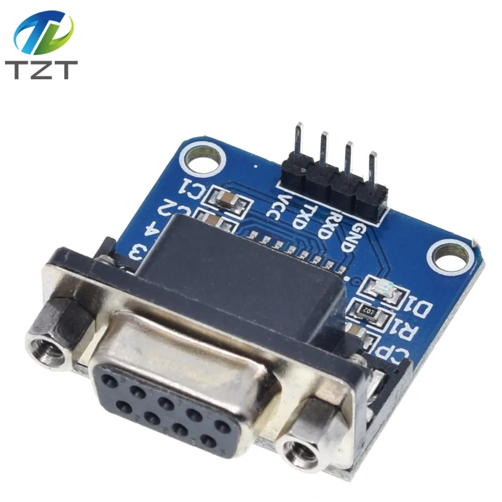 TZT MAX3232 RS232 к ttl последовательный порт конвертер Модуль DB9 разъем MAX232 для Arduino