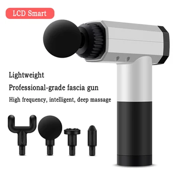 

USB Charg LCD Gym Massage Gun Percussive Vibration Muscle Massager Fascia Gun Deep Muscle Massage Gun