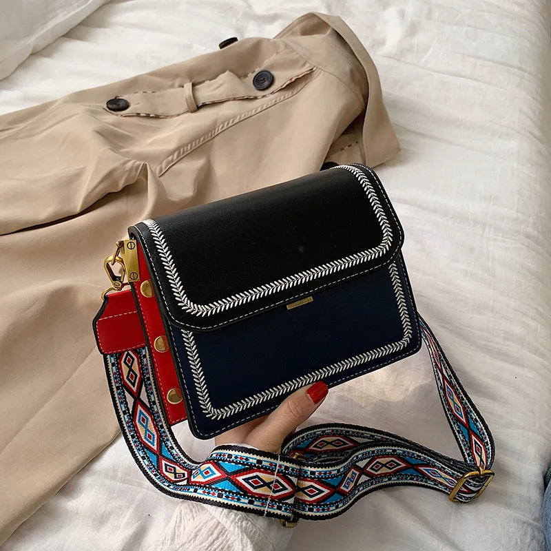 

New Arrival Bag 2019 Autumn And Winter New Style Fashion Korean-style Popular Wide-Strap Versatile Contrast Color Western Style