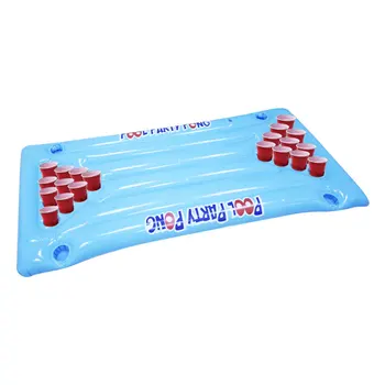 

24/28 Cup Holder Inflatable Beer Pong Table Durable Pool Float Summer Water Party Fun Air Mattress Cooler Float Accessories