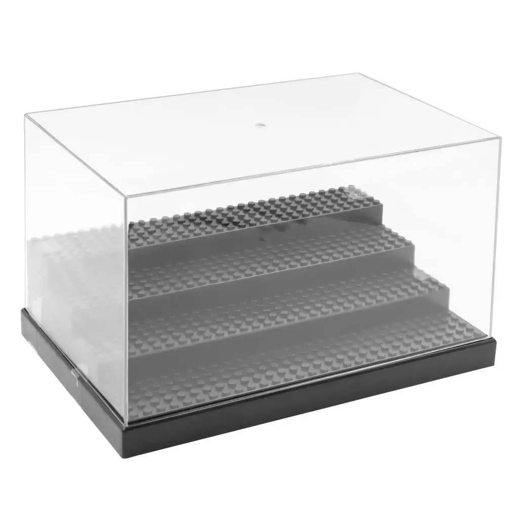 Large Transparent 4 Step Acrylic Dustproof Display Case Storage Box 25x17x14.5cm fit Animal Model Figures Comic Heros