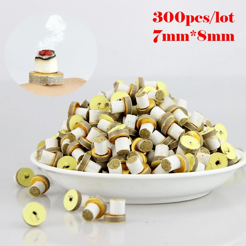 

Binjiully 300pcs Mini Moxa Self Stick-On Chinese Moxibustion Therapy Mini Massage Heating Acupuncture Moxa Tube