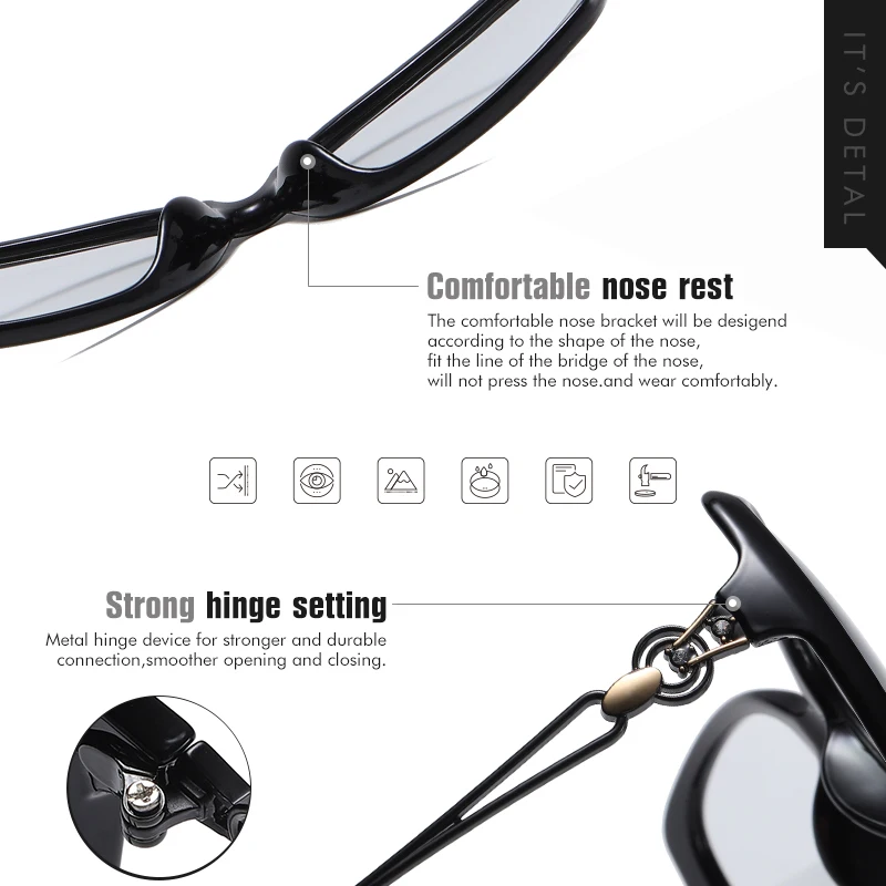 2024 Photochromic Polarized Lady Sunglasses Vintage Big Shades For Women Cat Eye Sun Glasses Fashion Eyewear UV400 gafas de sol 5