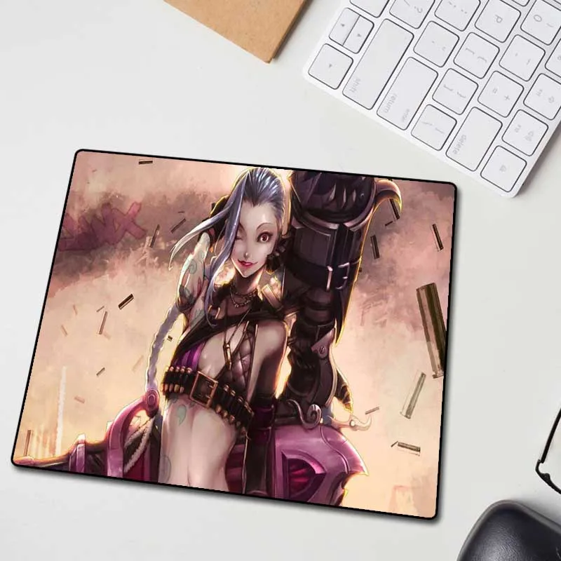 XGZ Custom Large Gaming Mouse Pad Black Lock Edge Anime Sexy Girl Jinx Computer Keyboard Table Mat