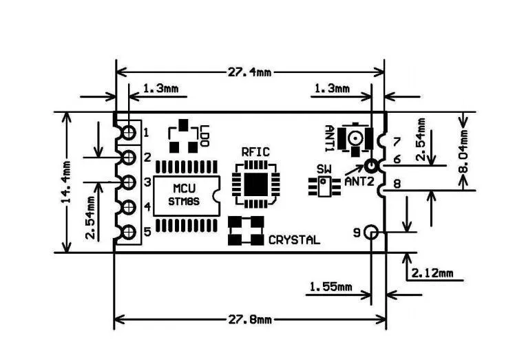 TZT 433 МГц HC-12 SI4463 беспроводной модуль последовательного порта 1000 м Замена Bluetooth