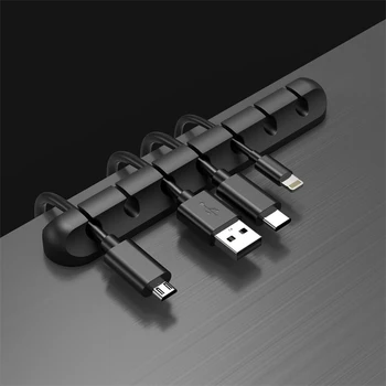

New Clip For Cable Organizer Silicone USB Cable Winder Flexible Cable Management Clips For Mouse Headphone Earphone Cable Holder