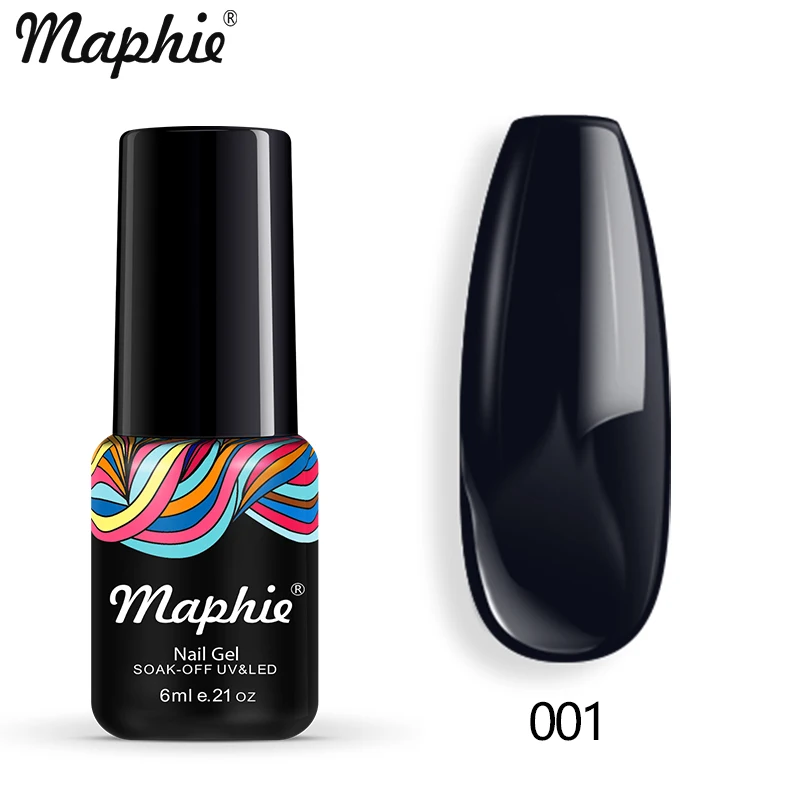 001 Maphie, 6 мл, Радужный УФ-гель для ногтей, блестящий неоновый светодиодный гель для ногтей, впитывающий Гель-лак, Полупостоянный блеск, лак для ногтей, эмаль - Цвет: 001