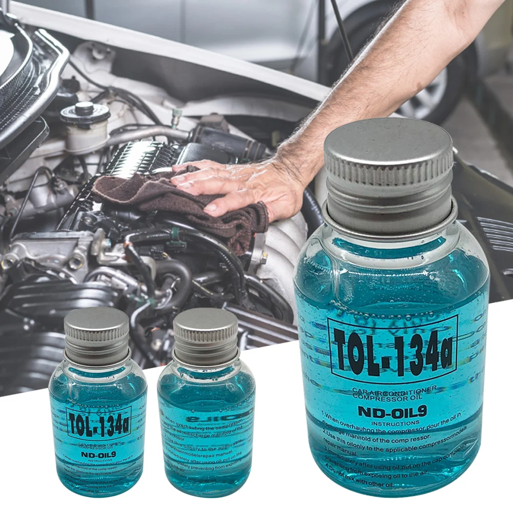 R134A Refrigerating Machine Oil Compressor Oil for Automobile Truck Bus Automobile Air Conditioning System 60ML Refrigerant