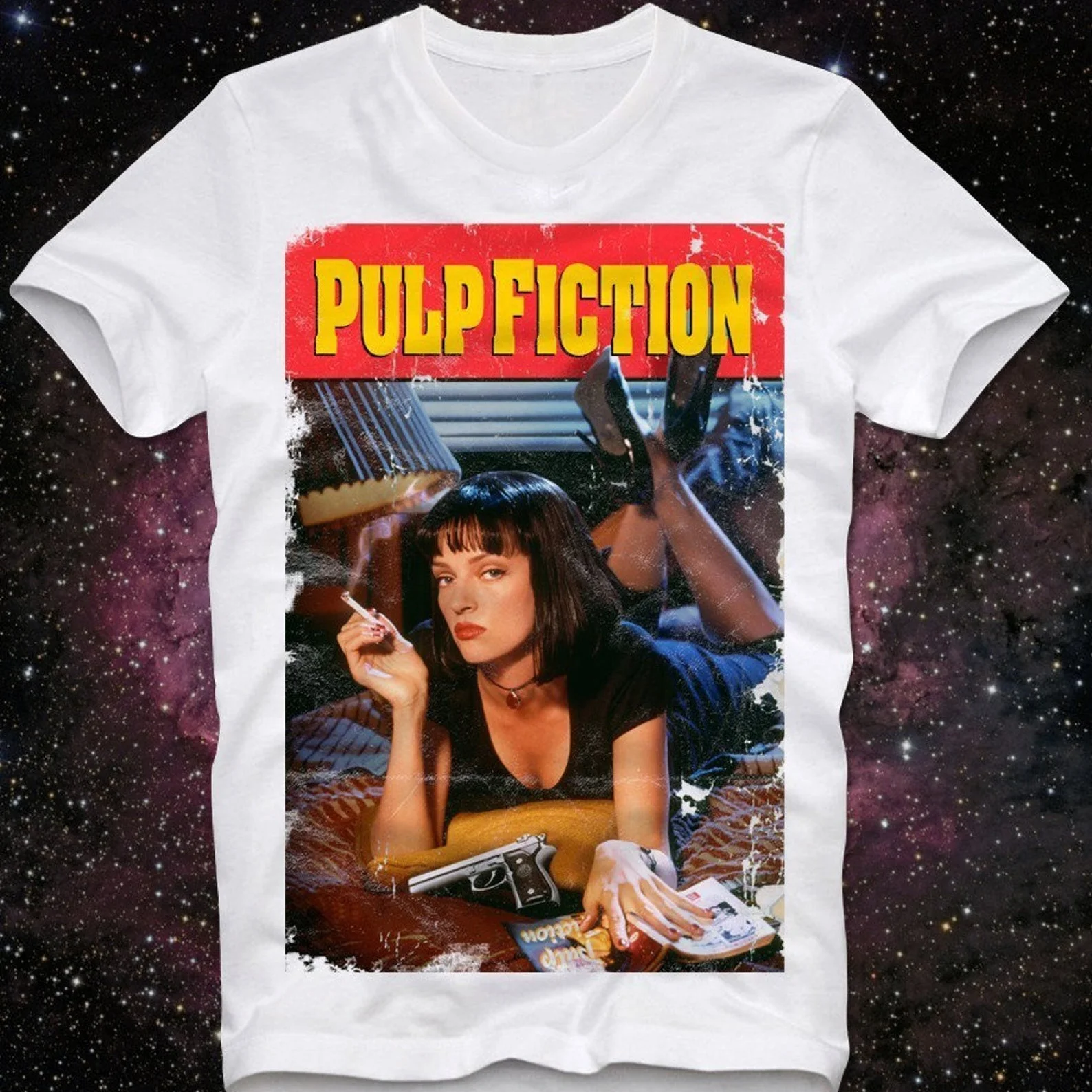 Mia Wallace Pul Fiction Art Tarantino Print Tos Casual Ladies Basic O-collar Short Sleeved Women T-shirt Girl,Dro28_voghion.com