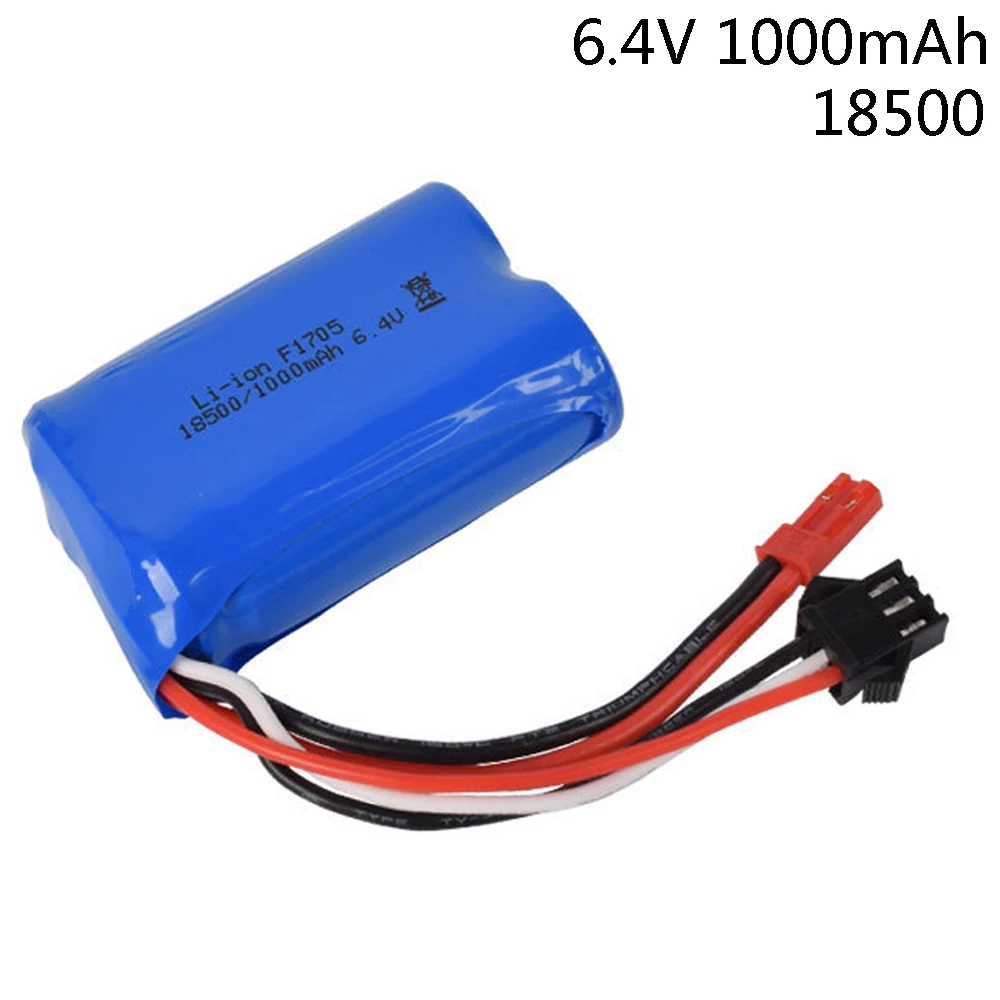 Литий ионный аккумулятор 6 4 В 1000 мАч для wltoys A303 A313 A323 A333 18500 аксессуары
