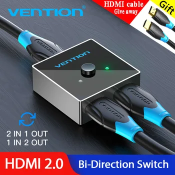 

Vention HDMI Switch Bi-Direction 2.0 HDMI Splitter 1x2/2x1 Adapter 2 in 1 out Converter for PS4 Pro/4/3 TV Box HDMI 4K Switcher