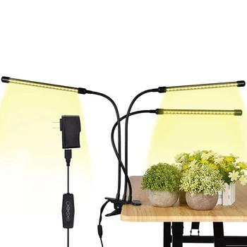 

Indoor Plant Light Full Spectrum Grow Light Sunlight Lamp for Indoor Plants Succulent Garden 3 Heads Grow Light US Plug