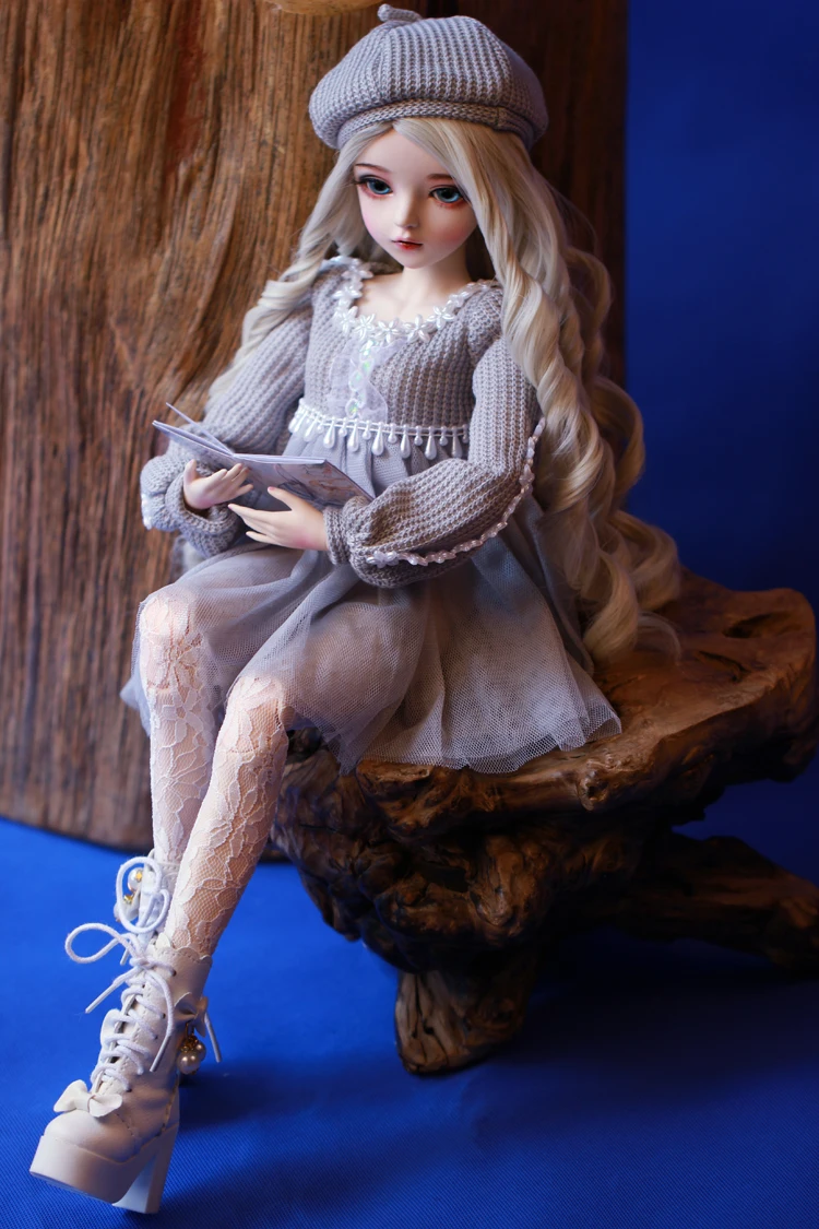 Bjd人形60センチメートルガールシルバー髪服変更目doris人形最高の 