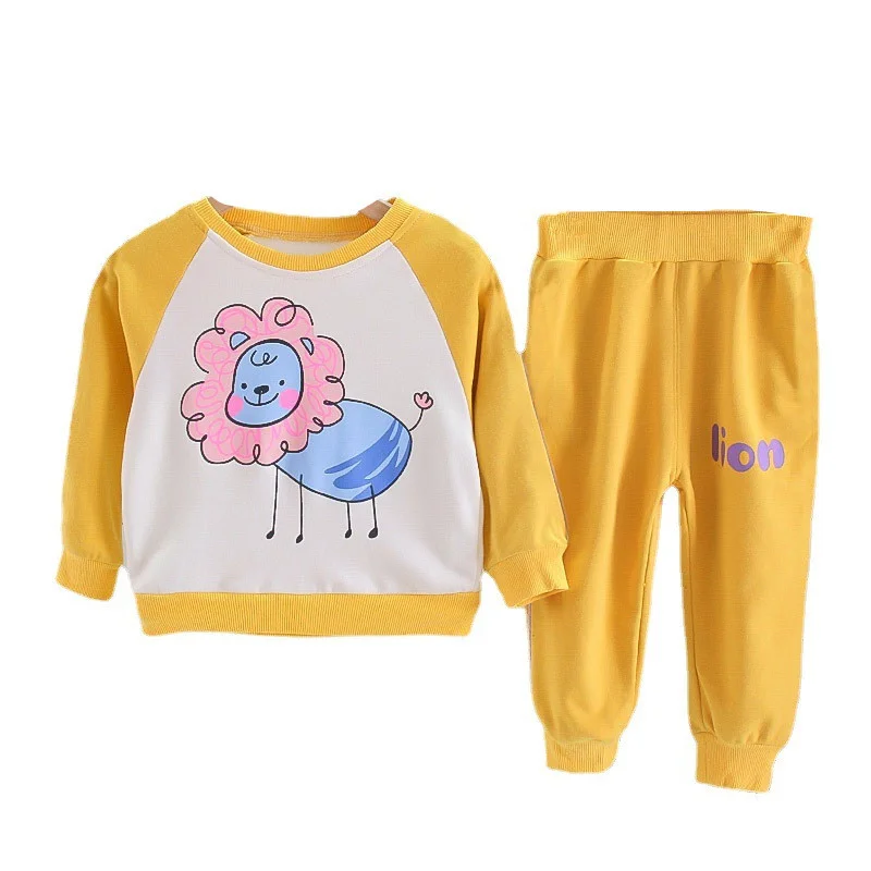 Spring Autumn Boys Costume Sets Kids Sports Suit Children Tracksuit Girls T-shirt Pant Baby Sweatshirt Cartoon Casual Clothes