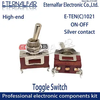 

High-end E-TEN1021 Quality Silver Contact SPST 12MM 15A 250V AC ON-OFF 2Pin Reset Rocker Toggle Slide Switch Waterproof