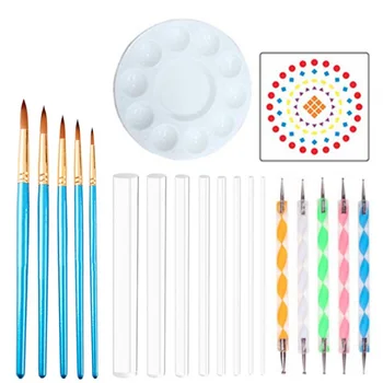 

20pcs/set Mandala Dotting Pen Tools Set For Painting Craft Pen Dotting Tools Mandala Stencil Ball Stylus Paint Tray
