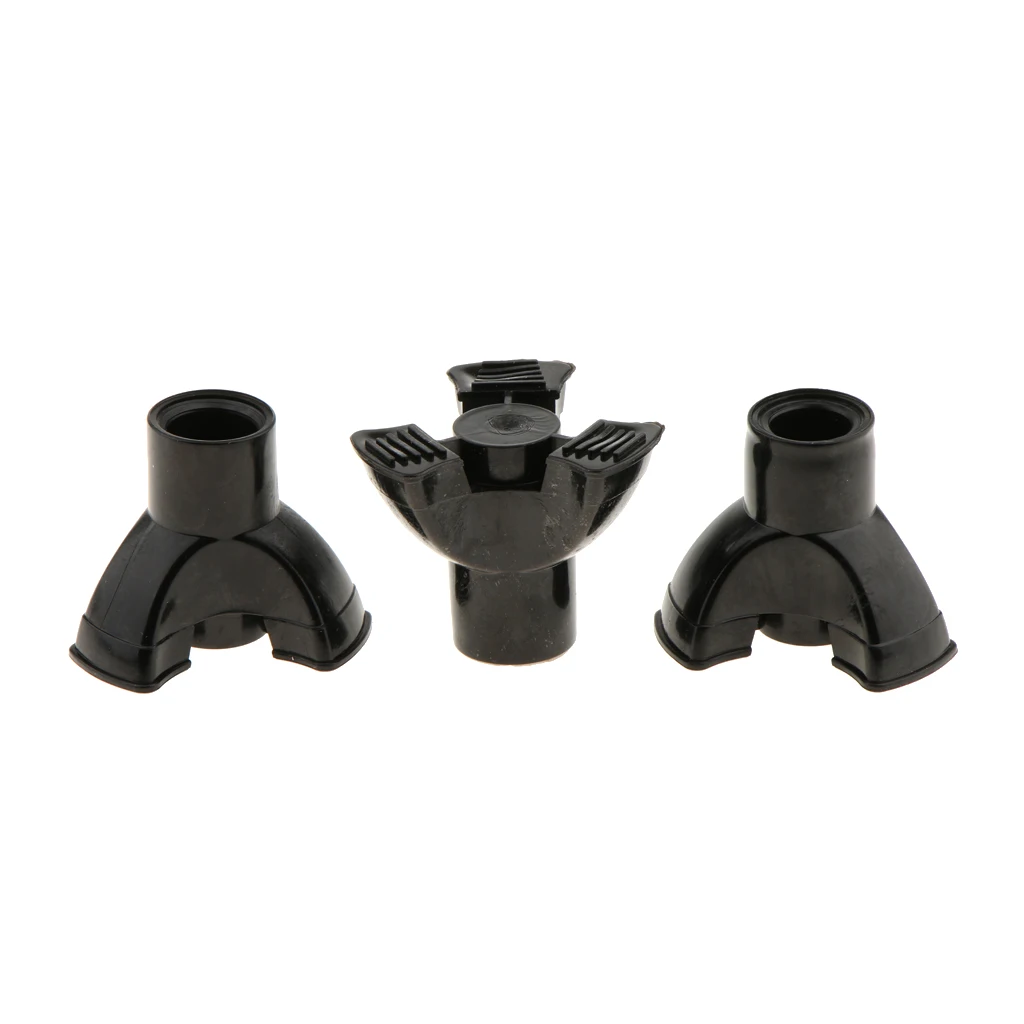 3Pcs Black Heavy Duty Ferrules Rubber End Bottom Cane Tips Protector Walking Stick Crutch Tip End, 19mm / 22mm