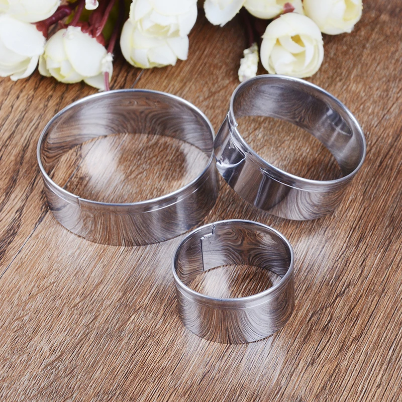 1 set stainless steel round circle shaped cookie cutter biscuit pastry molds | Дом и сад