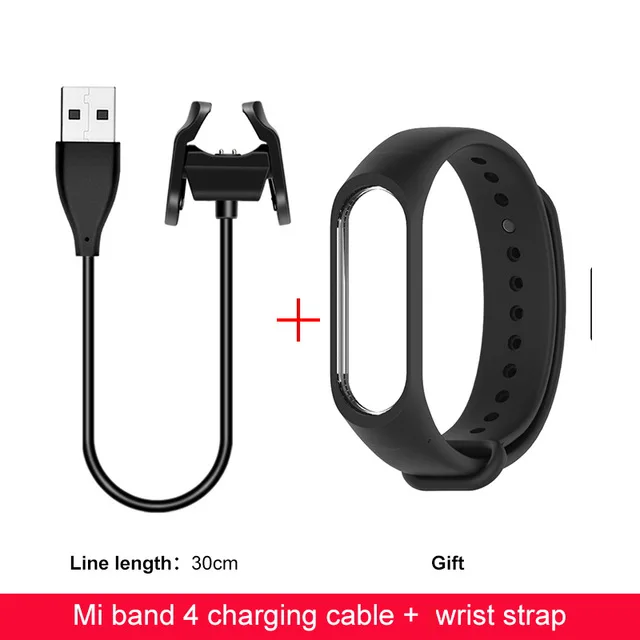 BAPICK USB зарядное устройство для Xiaomi Mi Band 4 зарядное устройство разборка-Бесплатный usb кабель для зарядки для Xiaomi Mi Band 4 Nfc зарядное устройство адаптер - Цвет: Black