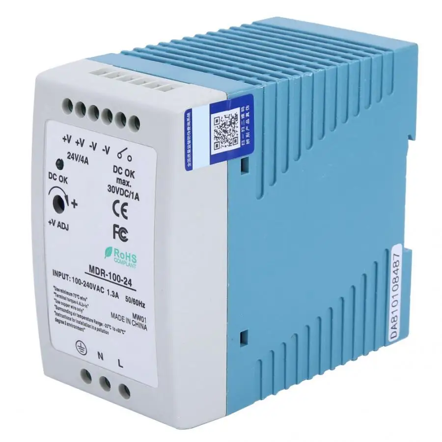 MDR-10-24 din-рейка Один выход импульсный источник питания 96 Вт 24 В/4A промышленный импульсный источник питания