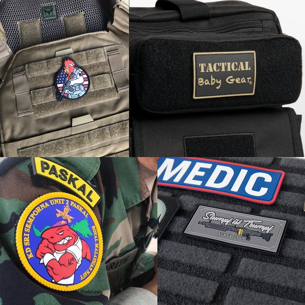 Parche de PVC personalizado, insignias de goma, gancho y bucle para gorras, sombreros, bolsas, parches 2D 3D, apliques militares tácticos Punk, emblema de brazo para casco - Imagen 2