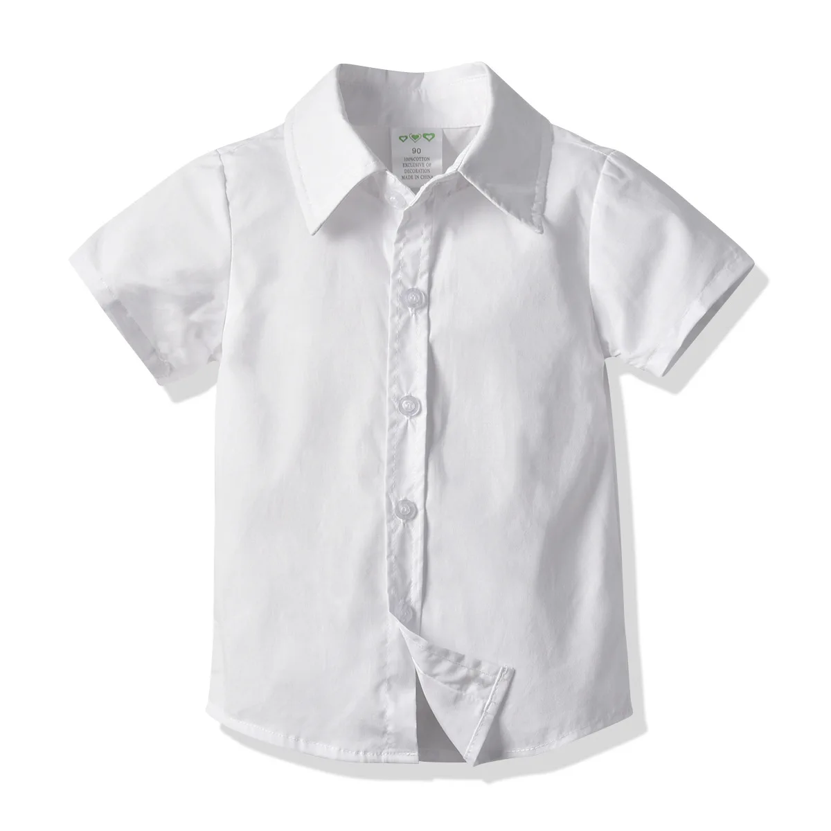 Детская хлопковая рубашка с короткими рукавами Детская рубашка с короткими рукавами для маленьких мальчиков летняя верхняя одежда, рубашка торжественное платье