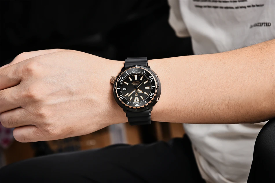 PAGANI DESIGN New 45MM Tuna Diving Wristwatch Men's 300M Waterproof Mechanical Automatic Watches Ceramic Bezel Relogio Masculino