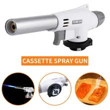 Tocha de gás de metal portátil arma chama blowtorch de solda cozinhar butano autoignition bbq aquecimento de soldagem queimador de gás chama mais leve
