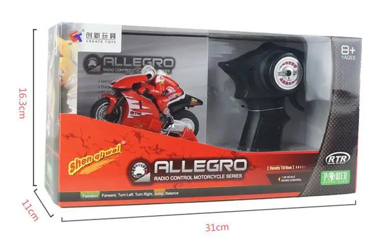 Creat Mini Moto RC мотоцикл электрический высокоскоростной нитро пульт дистанционного управления автомобиль перезарядка 2,4 Ghz гоночный мотоцикл мальчика игрушка подарок 8-15 - Цвет: Red with Gift Box
