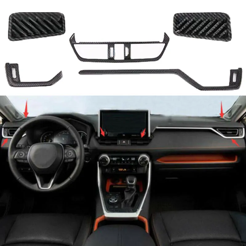 

Наклейки из углеродного волокна для Toyota RAV4 2019 2020, 5 шт.