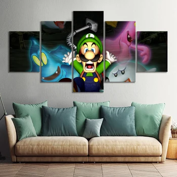 

Anime Video Games Art Mario Bros Picture Wall Paintings Luigis Mansion 3 Horror Game Poster Art Canvas Paintings Wall Art