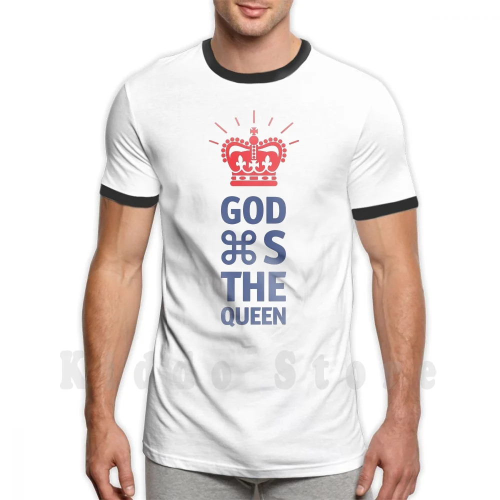 God Saver The Queen T Shirt Fai Da Te Big Size 100% Cotton Geek Queen British Wedding Royal "Salva Il Comando Della Corona Del Regno Unito