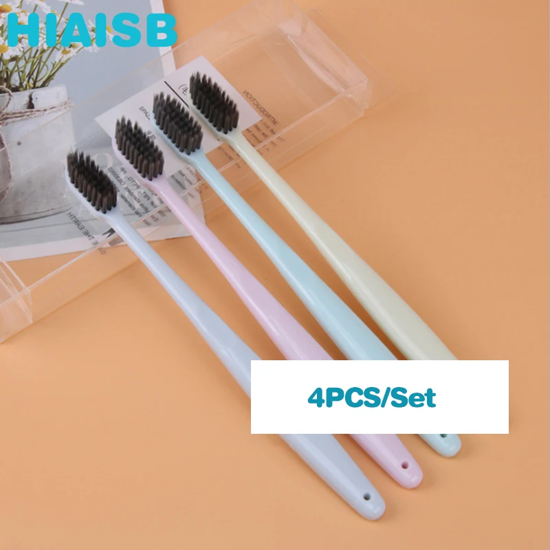 8PCS Super Soft Toothbrush Japanese Style Bamboo Charcoal Toothbrush Small Head with Case