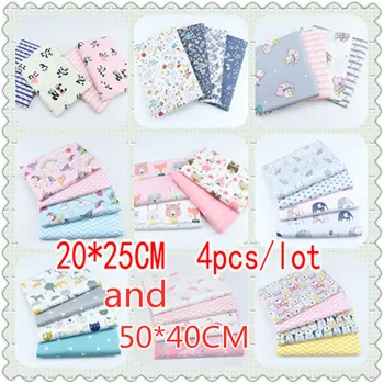 

50x40cm 20x25cm 4pcs/lot Charm Packs twill 100% Pure cotton fabric novice DIY handmade patchwork quilting fabric cloth bundles