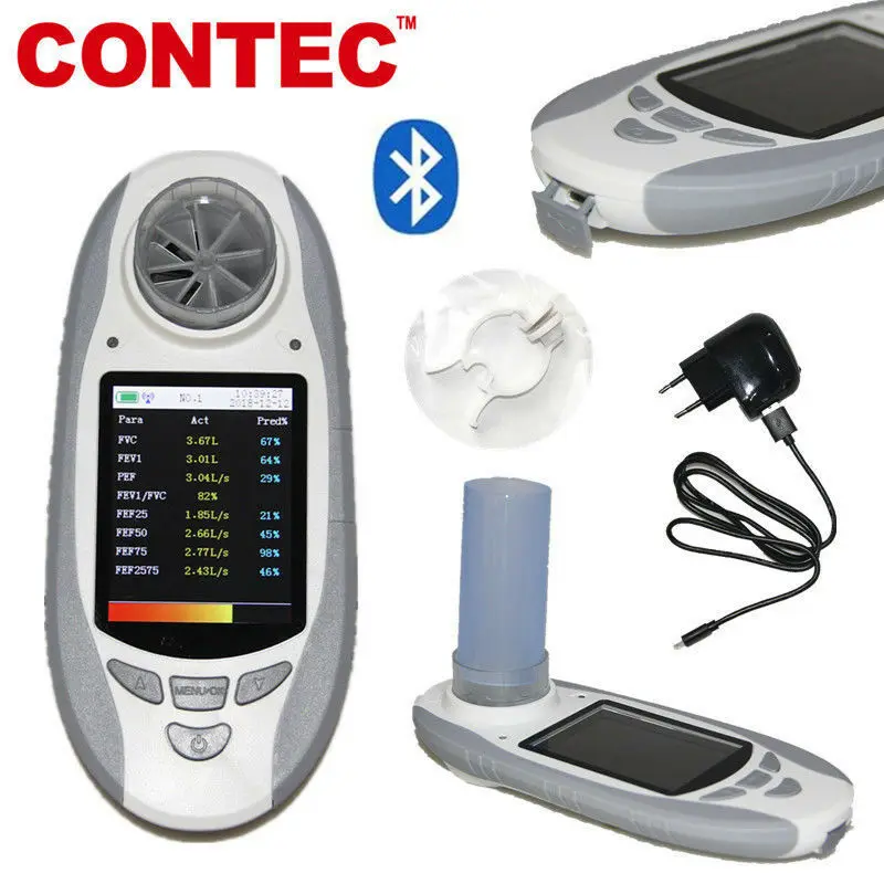 

bluetooth hand-held Spirometer,Lung Function Check FVC,FEV1,PEF Mouthpiece+SW SP10BT