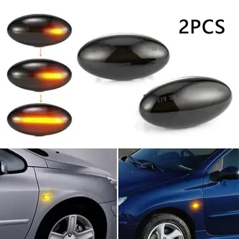 

2pcs LED Dynamic Turn Signal Side Marker Light Sequential Blinker Light for Peugeot 307/206/207/407/107/607 Citroen C1/C2/C3/C5