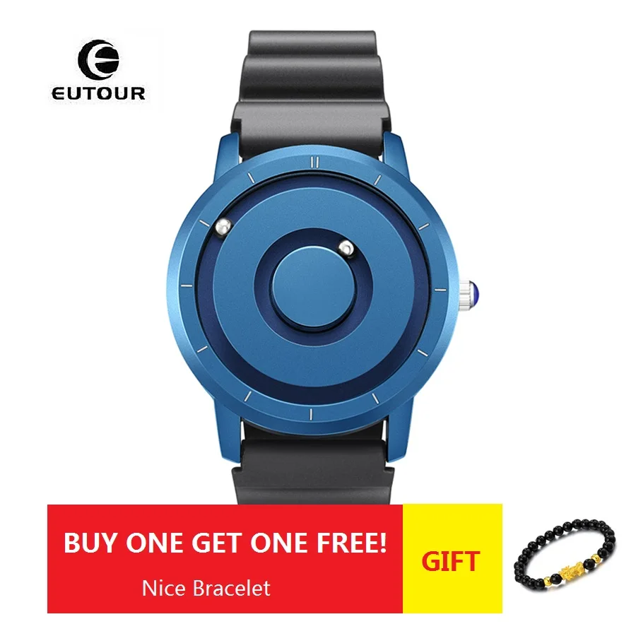 MAGNETO Jupiter Blue Bracelet En Maille Noir Montre