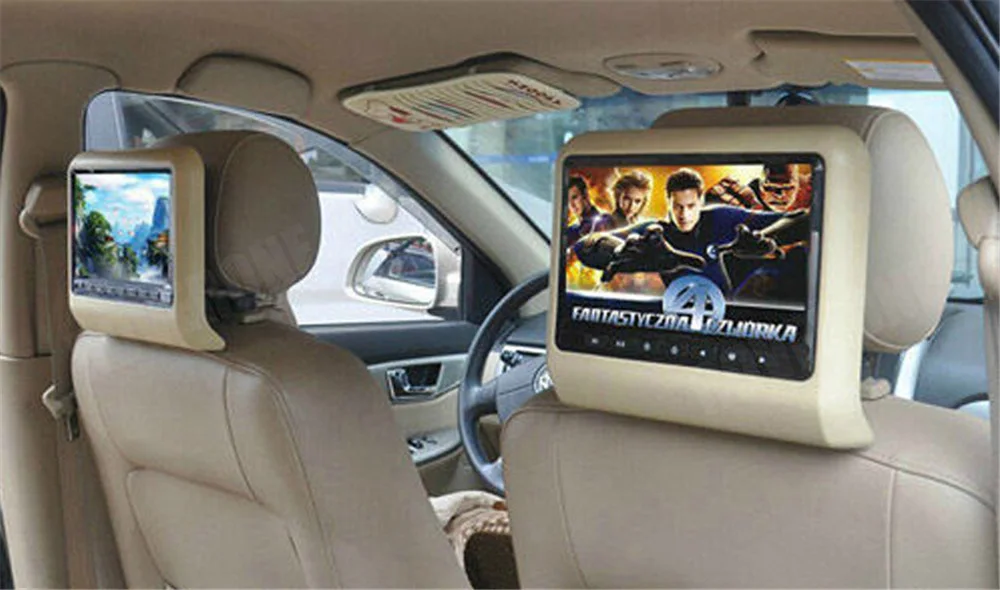 

2 X 7 Inch Car Headrest TFT LCD Monitor Screen Auto Automotivo Audio Video Multimedia Multimidia Display ( Black Beige Gray )
