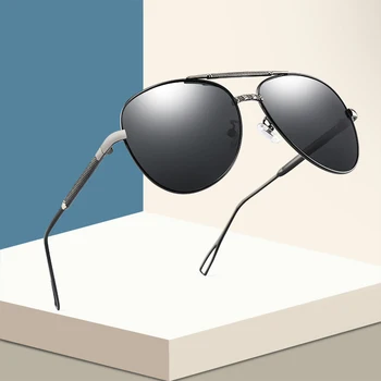 

Men Polarized Sunglasses Simple Retro Classic Pilot Glasses Goggoles Leisure UV400 Fashion Metal Frame