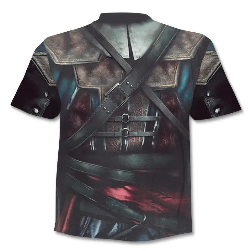 H03a2813f0f41420bb54723548e84d8e7T - Fake Jacket Skull Print T-Shirt