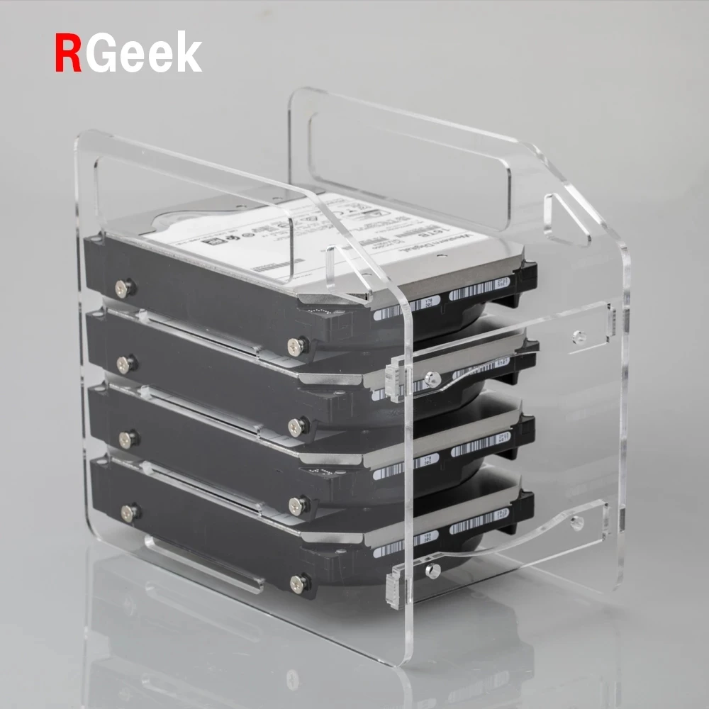 Rgeek Acrylic Hard Drive Bracket Diy Transparent Hard Disk Shelf