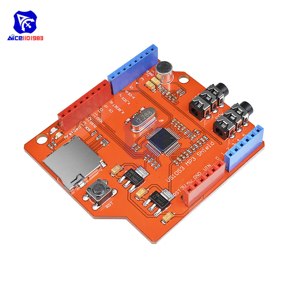 diymore VS1053 VS1053B MP3 Music Shield Stereo Audio MP3 Player Record Decode Module with TF Card Slot 5V for Arduino photo