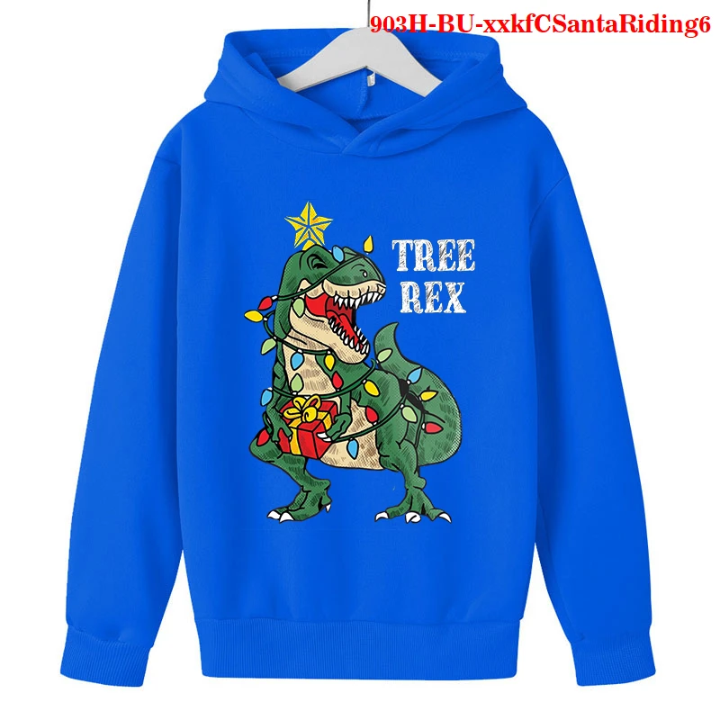 children's hooded tops 2021 Christmas Boys Cartoon Hooded Sweatshirt dinosaur Print Harajuku Fashion Casual Jacket Fashion Sweater Spring Autumn winter hoodie kid Hoodies & Sweatshirts