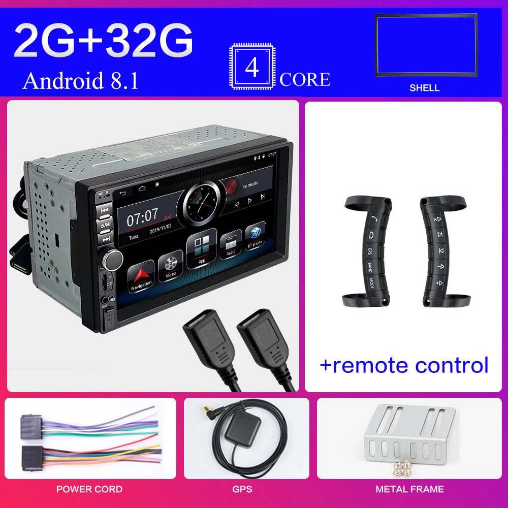 2 DIN Android 8,1 Автомобильный мультимедийный плеер авторадио ram 2G rom 16G 3 2G 64G WiFi FM RDS DAB ISDB tv Автомобильная Аудиомагнитола 2Din навигация - Цвет: Зеленый