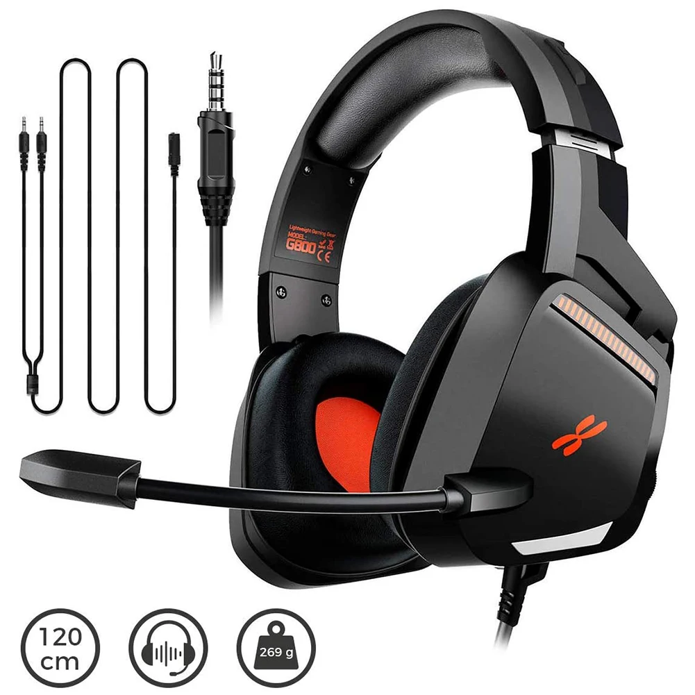 Wired Gaming Headset Headphone with Microphone Portable 3 5mm Gamer Stereo Head mounted Entertainment Earphone Supplies