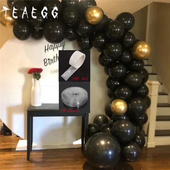 

80pcs Black Balloon Garland Arch Kit For Party Decoration chrome globos metalicos 30 Happy Birtyday Anniversary Party Supplies